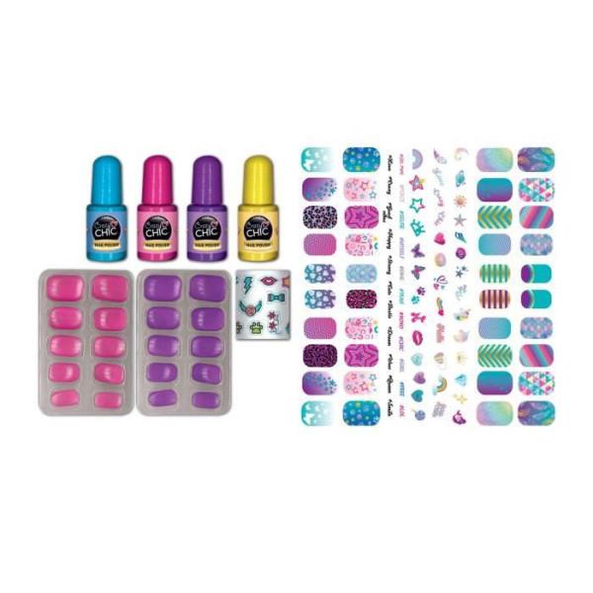 Voir la diapositive 4 : CLEMENTONI Clementoni - kit manucure phosphorescents pour enfant - vernis, faux ongles et autocollants - des 7 ans