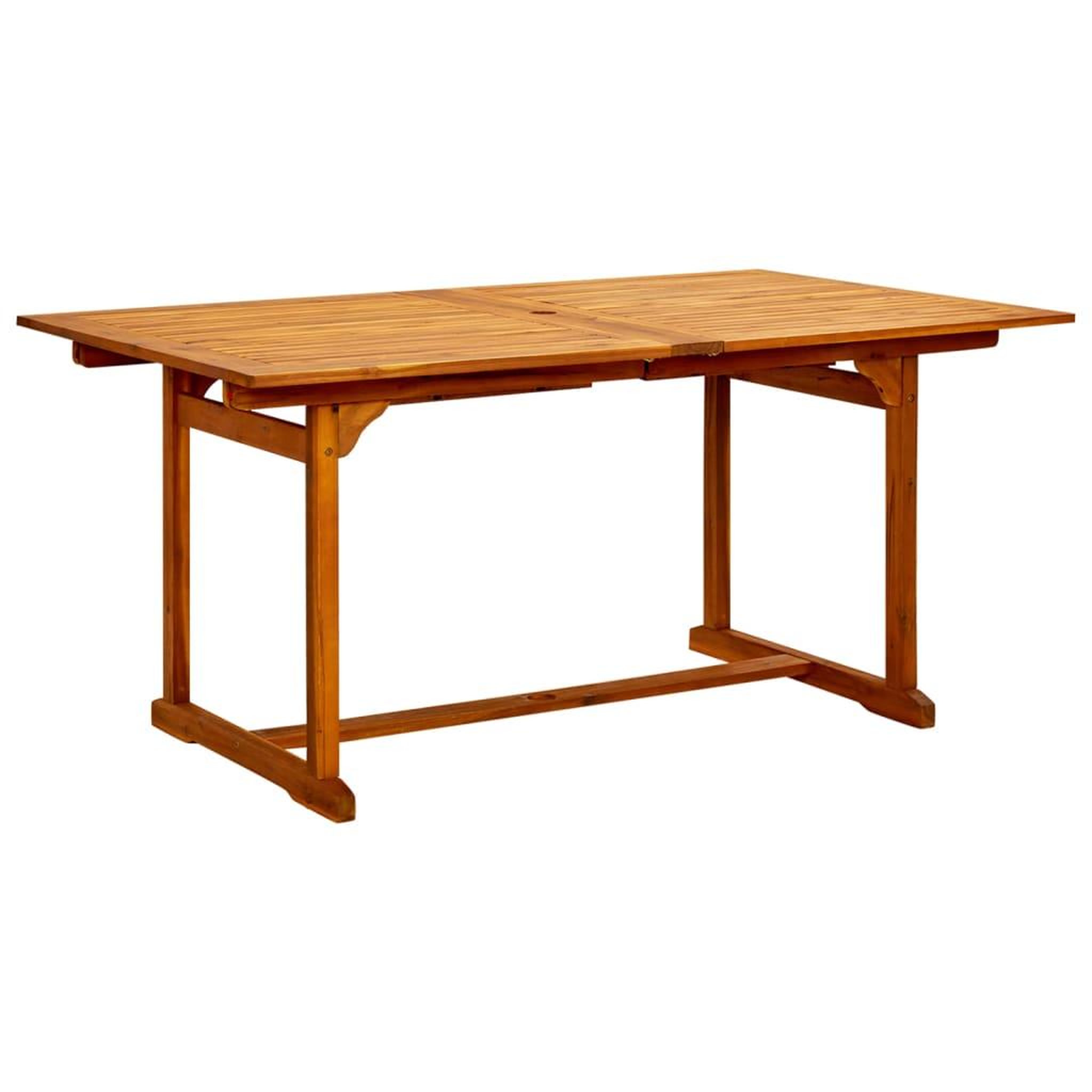 Voir la diapositive 4 : VIDAXL Table a dîner de jardin (160-240)x100x75cm Bois d'acacia massif