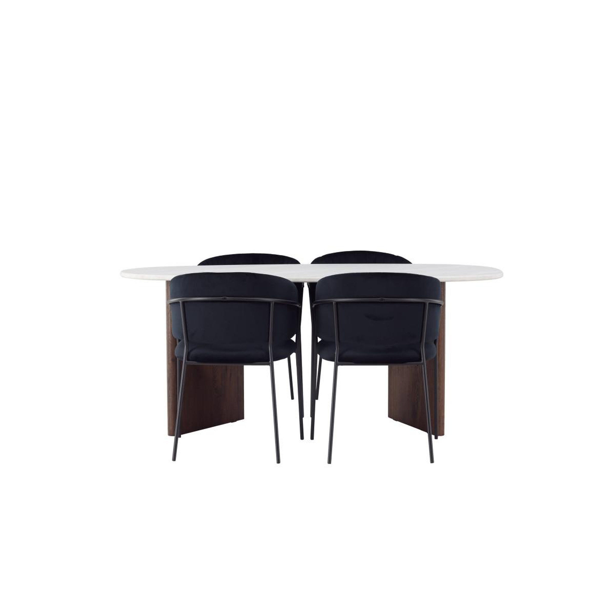 Voir la diapositive 2 : Paris Prix Ensemble table à manger & 4 chaises  gronvik & selma  180cm gris clair & noir