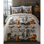 Home collection Parure de drap 4pcs 240x300 p/c london city orange