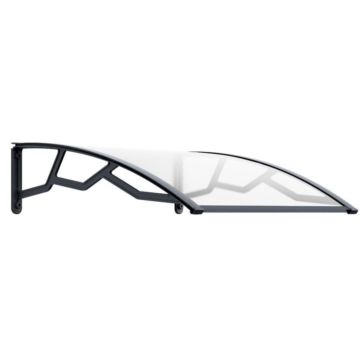 ART PLAST Auvent de Porte d'Entrée et fenêtre 100 x 100 cm - Polycarbonate Anti UV Marquise Extérieure Bras Polypropylène Art Plast