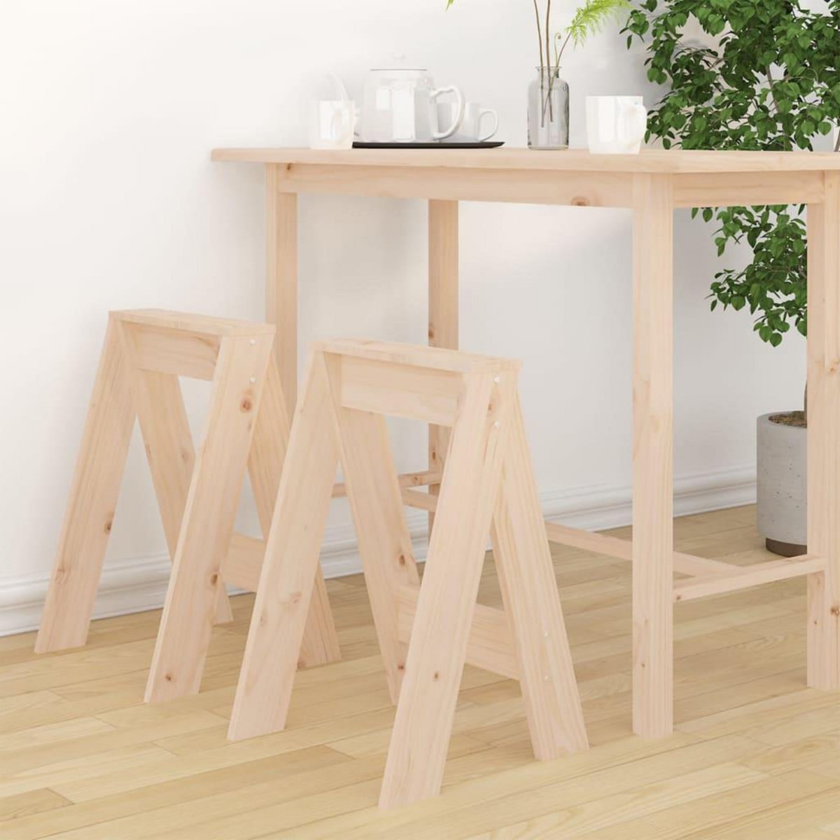 VIDAXL Tabourets lot de 2 40x40x60 cm bois massif de pin