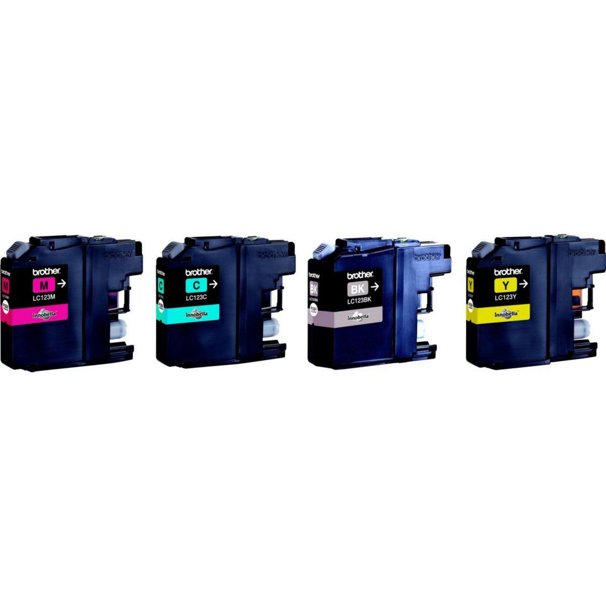 Brother Cartouche d'encre Pack Multipack 4 Originales LC123 (Noir + 3 Couleurs) - LC123VAL