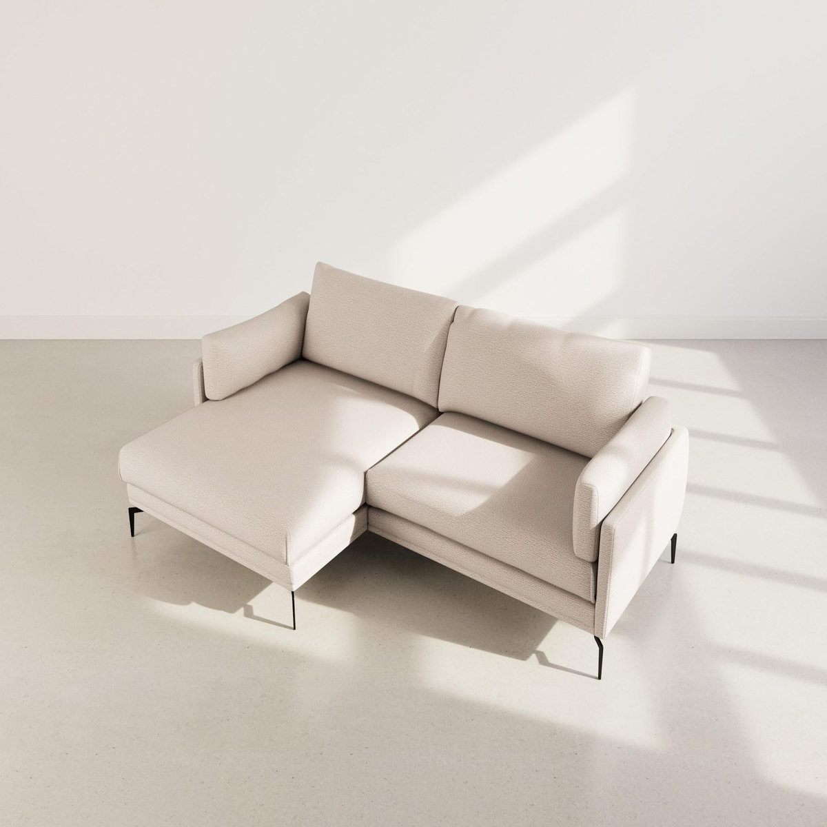 LISA DESIGN Carlos - canapé d'angle gauche 4 places ultra moelleux en tissu texturé