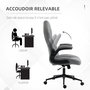 Voir la diapositive 4 : VINSETTO Fauteuil de bureau chaise de bureau ergonomique hauteur réglable pivotant 360° accoudoirs relevables tissu gris clair