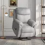 HOMCOM Fauteuil de massage releveur électrique - fauteuil inclinable avec repose-pied ajustable, télécommande - tissu aspect lin gris
