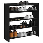 VIDAXL Etagere a chaussures noir 80x25x81 cm bois d'ingenierie