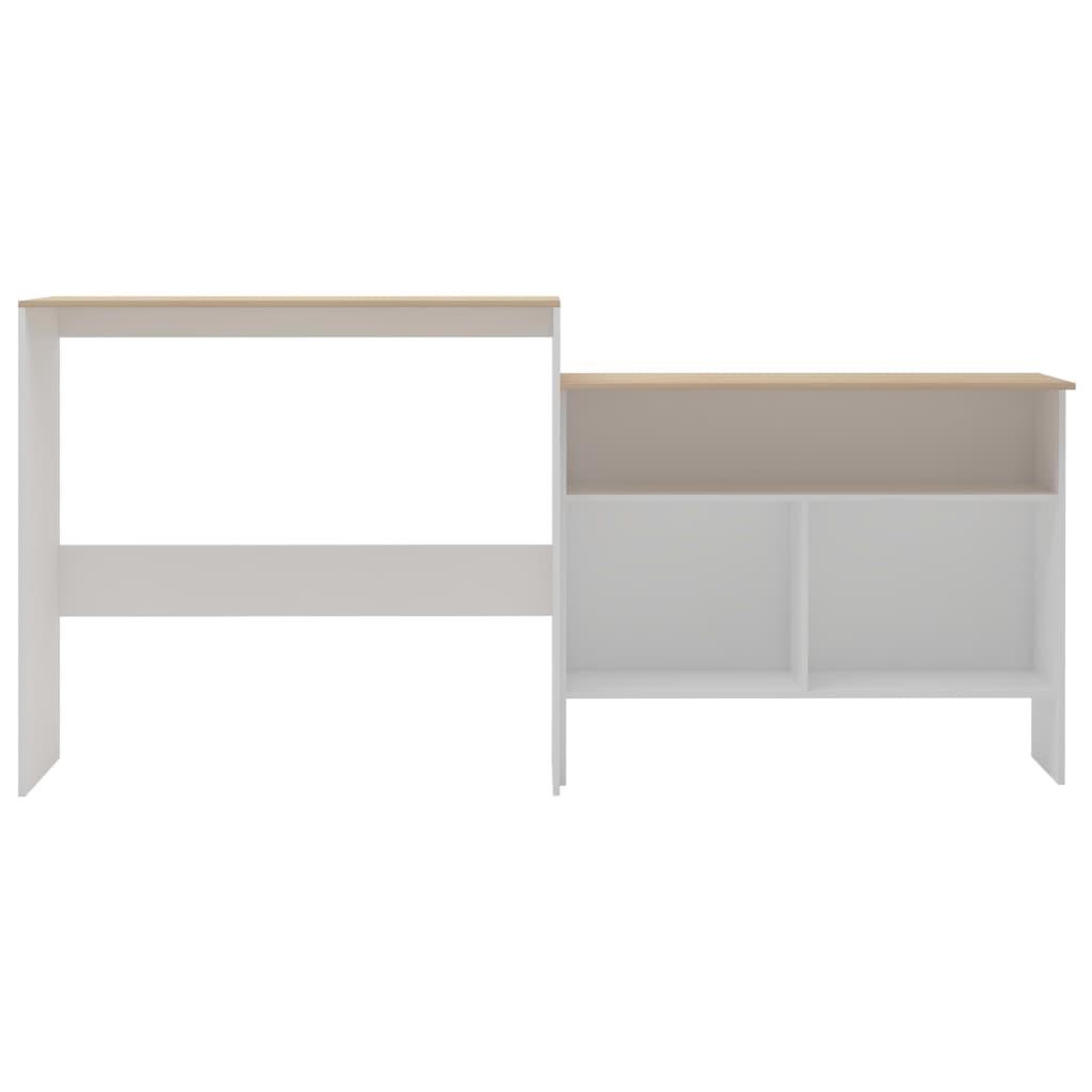 Voir la diapositive 3 : VIDAXL Table de bar avec 2 dessus de table Blanc et chene 130x40x120cm