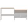 Voir la diapositive 3 : VIDAXL Table de bar avec 2 dessus de table Blanc et chene 130x40x120cm