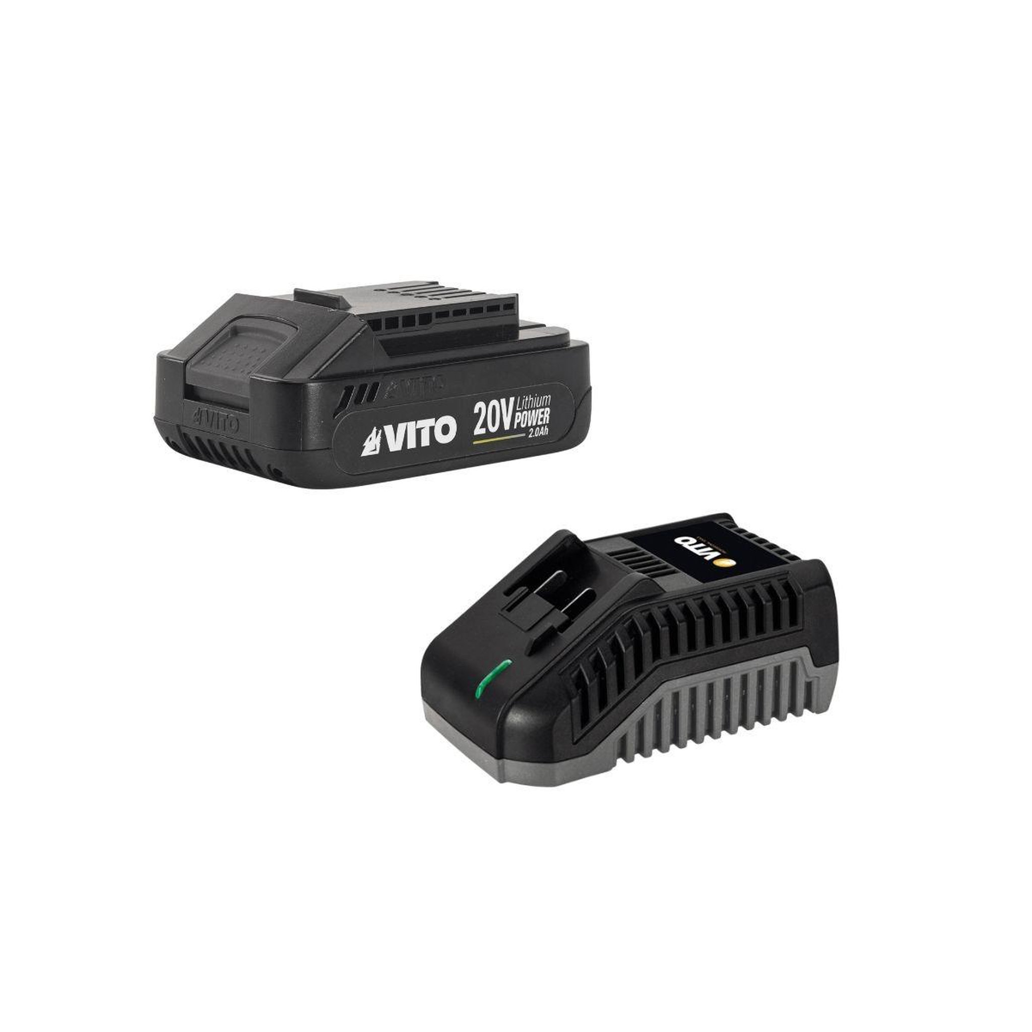 Voir la diapositive 5 : VITO Sécateur sans fil 20V + Batterie Lithium 2Ah Ø de coupe 30 mm Moteur Brushless Chargeur rapide VITO