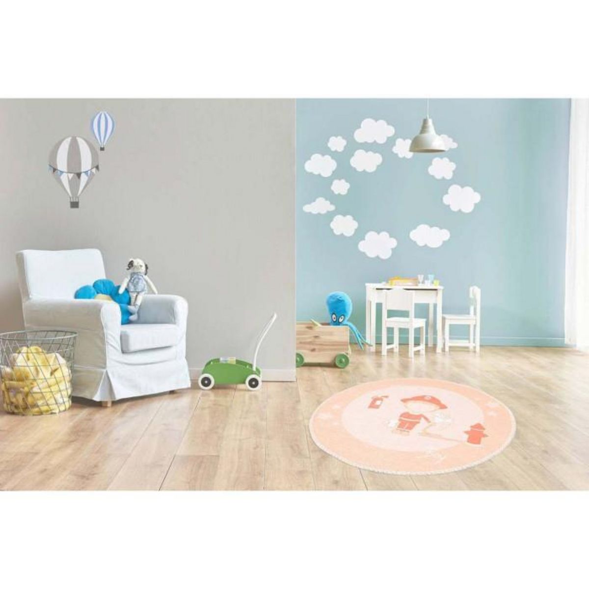 Paris Prix Tapis Rond Enfant Imprimé  Bambini  160cm Orange