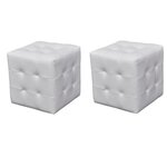 VIDAXL Tabourets cube Blanc