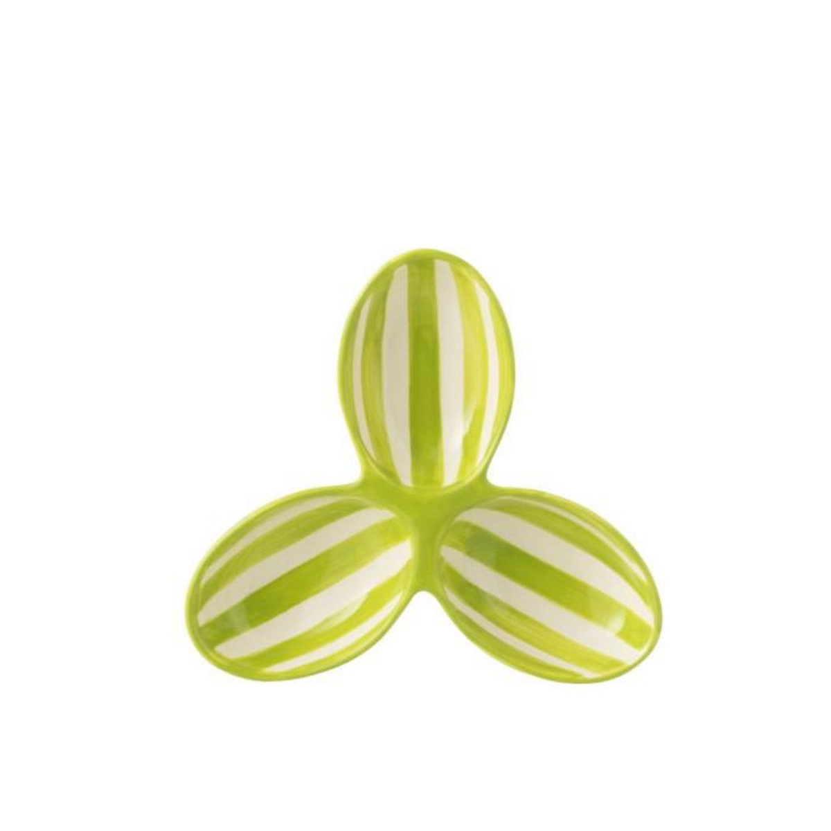 Paris Prix Service Apéritif en Céramique  Granada Rayure  24cm Vert