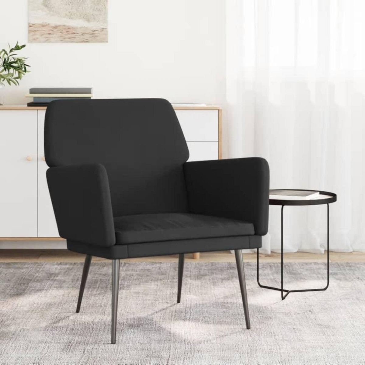 VIDAXL Fauteuil Noir 62x79x79 cm Velours