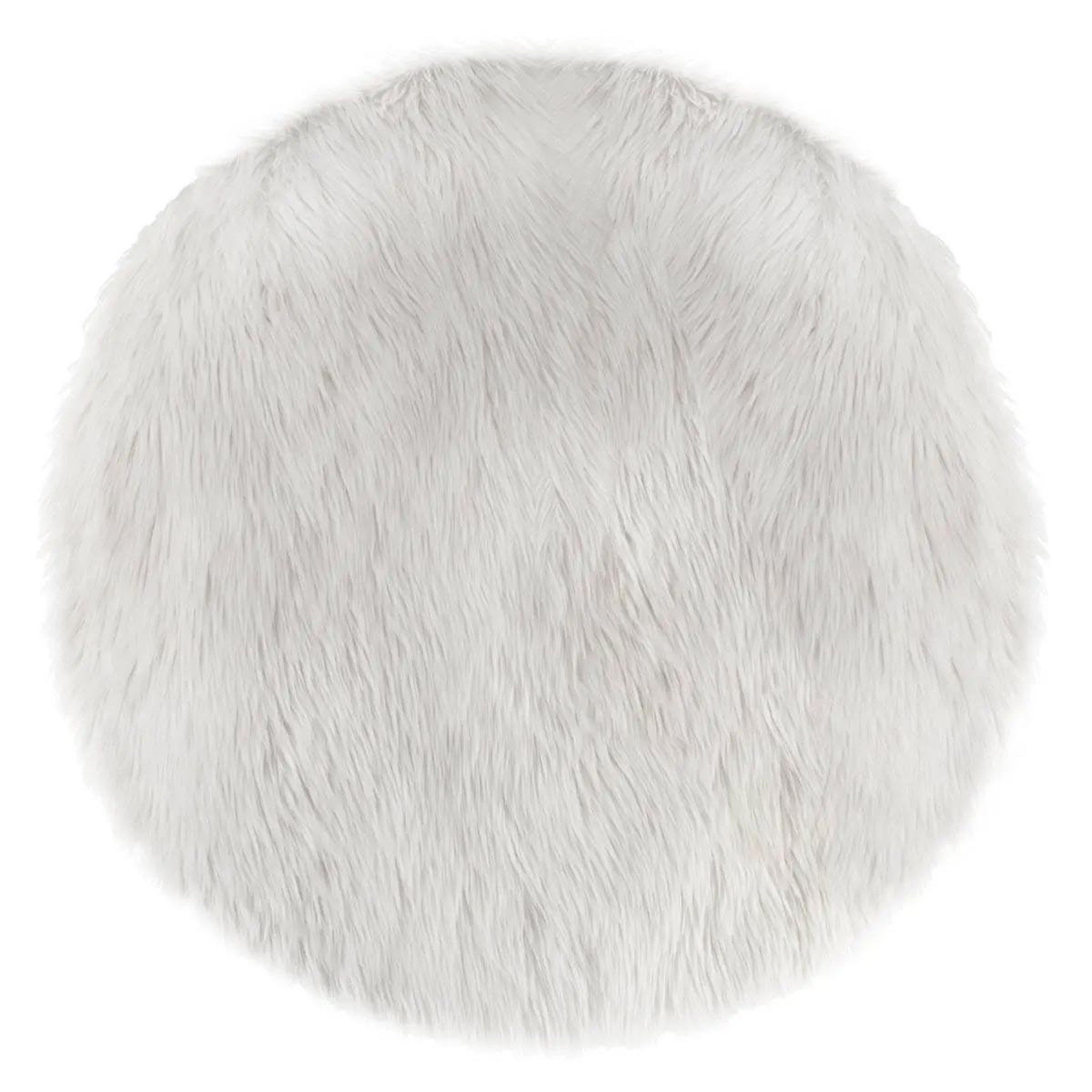 Atmosphera Kids Tapis de salon fourrure  cercle  90cm blanc