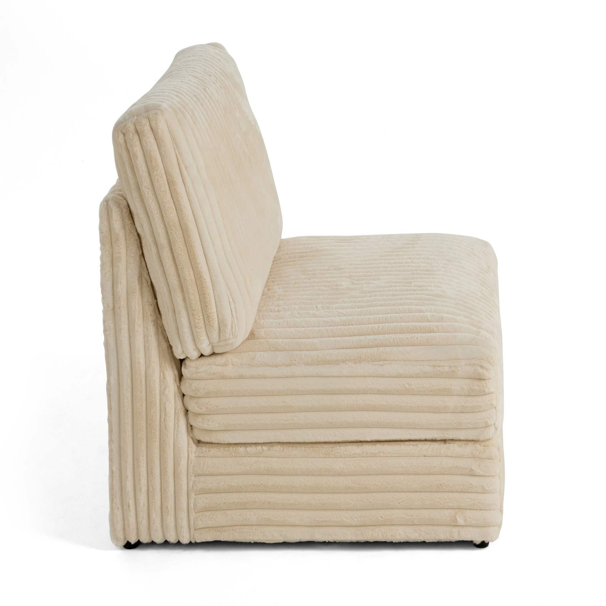 Voir la diapositive 2 : LISA DESIGN Jasper - module d'assise - en fausse fourrure côtelée