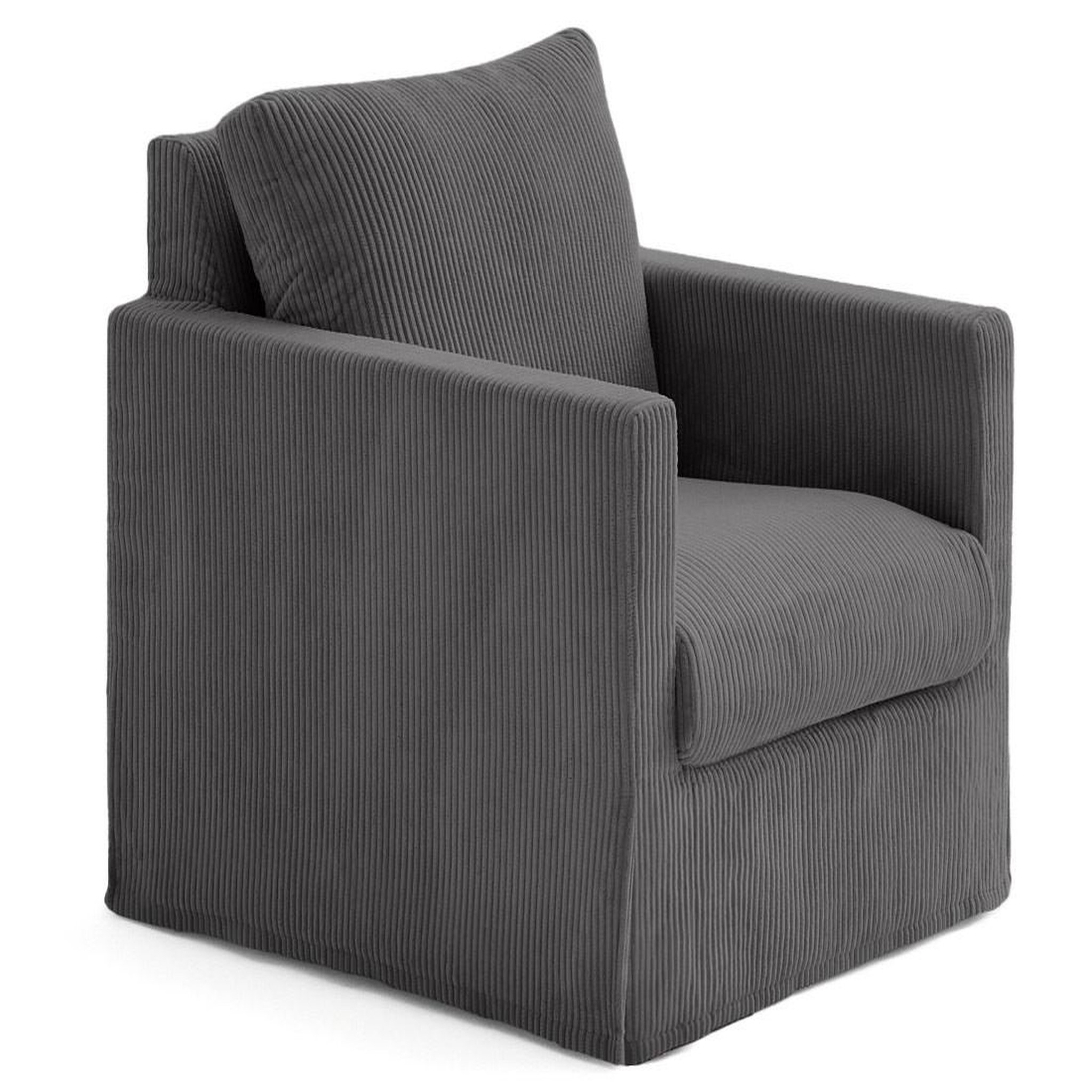 Voir la diapositive 3 : LISA DESIGN Serena - fauteuil déhoussable en velours côtelé