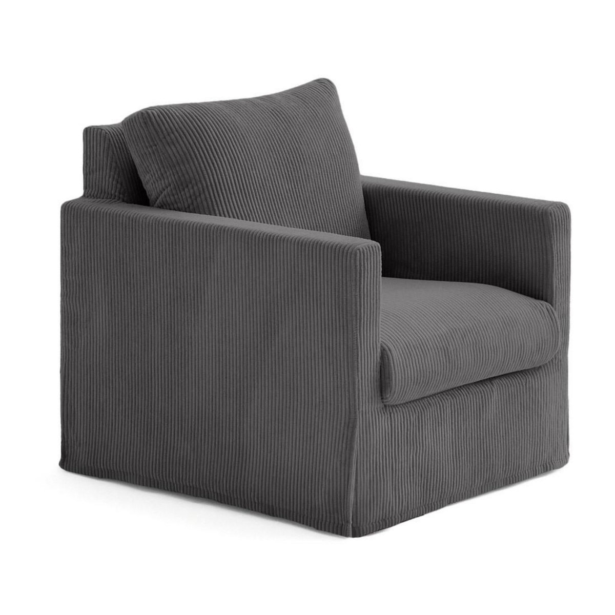 LISA DESIGN Serena - fauteuil déhoussable en velours côtelé