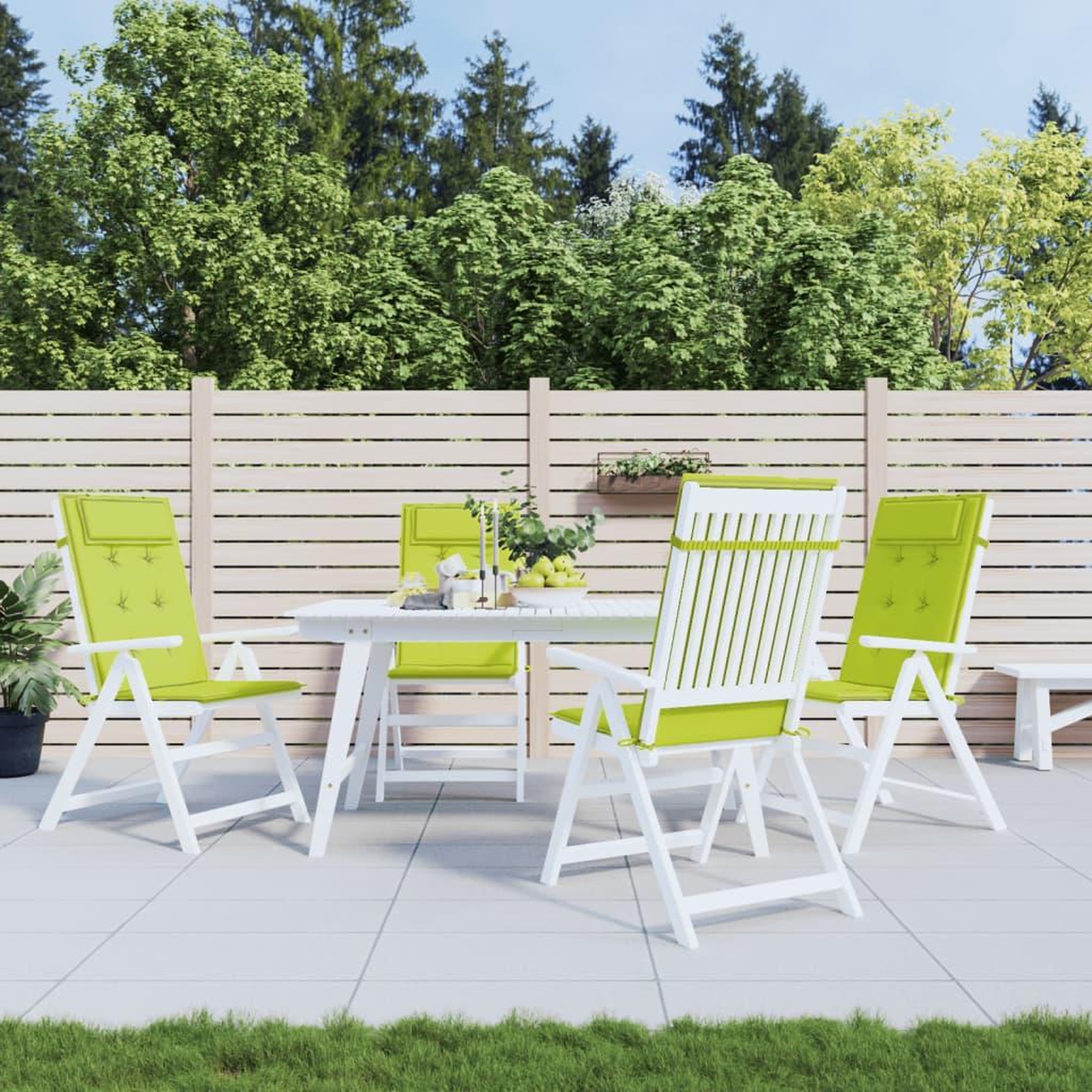 VIDAXL Coussins de chaise a dossier haut lot de 4 vert vif