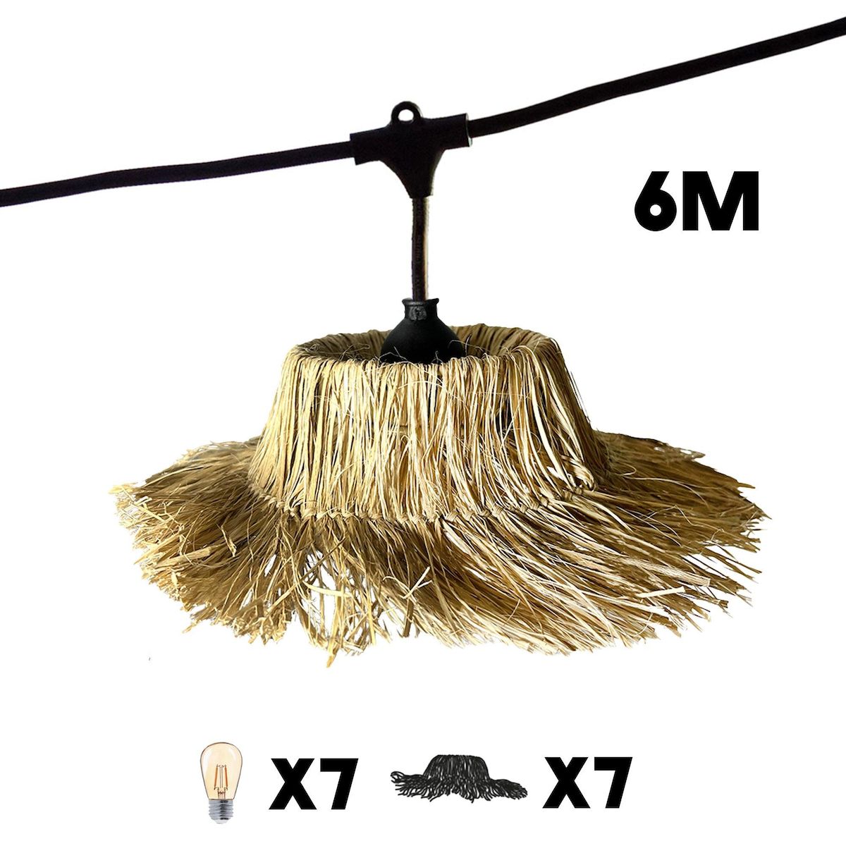 Lumisky Guirlande lumineuse raccordable TAHITI Beige Paille 6M