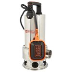 Black et Decker Pompe Vide Cave Eaux Sales 1100W - Pompe à Eau Débit max 16500 l/h Élévation 10.5m Black+Decker