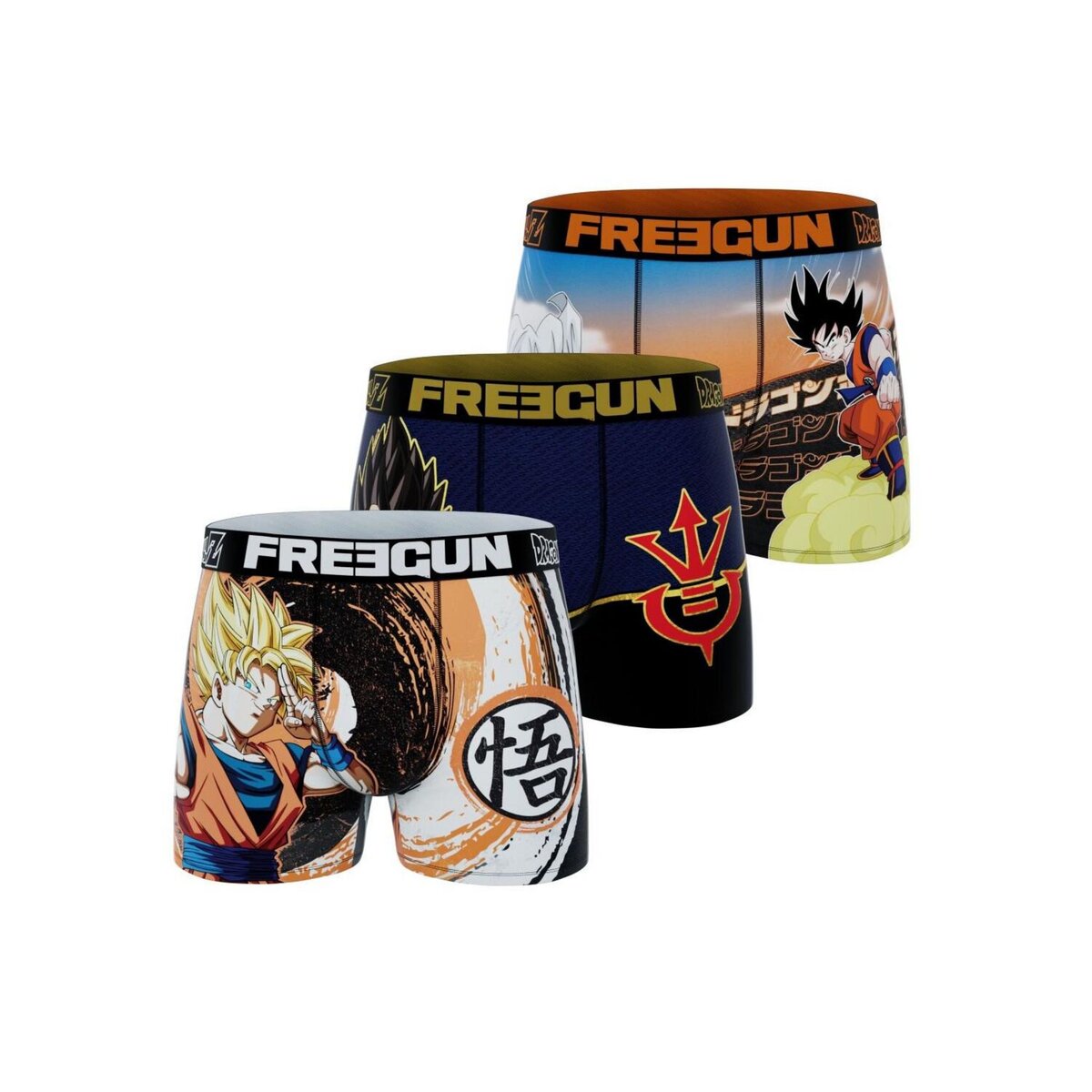 FREEGUN Lot de 3 boxers enfant Dragon Ball Z