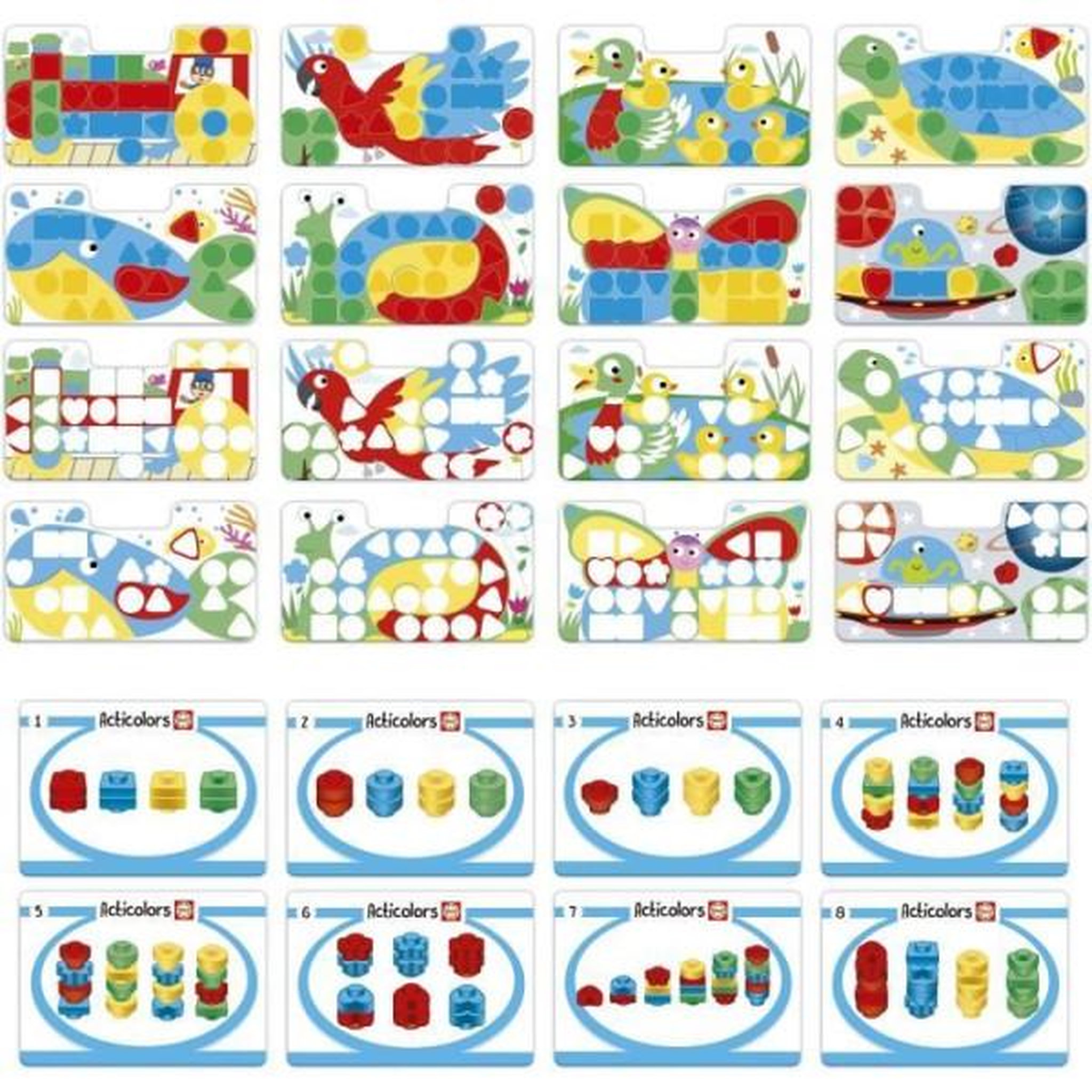 EDUCA Articolors - Jeu éducatif - EDUCA - Empilement de jetons colorés et formes géométriques - Des 2 ans