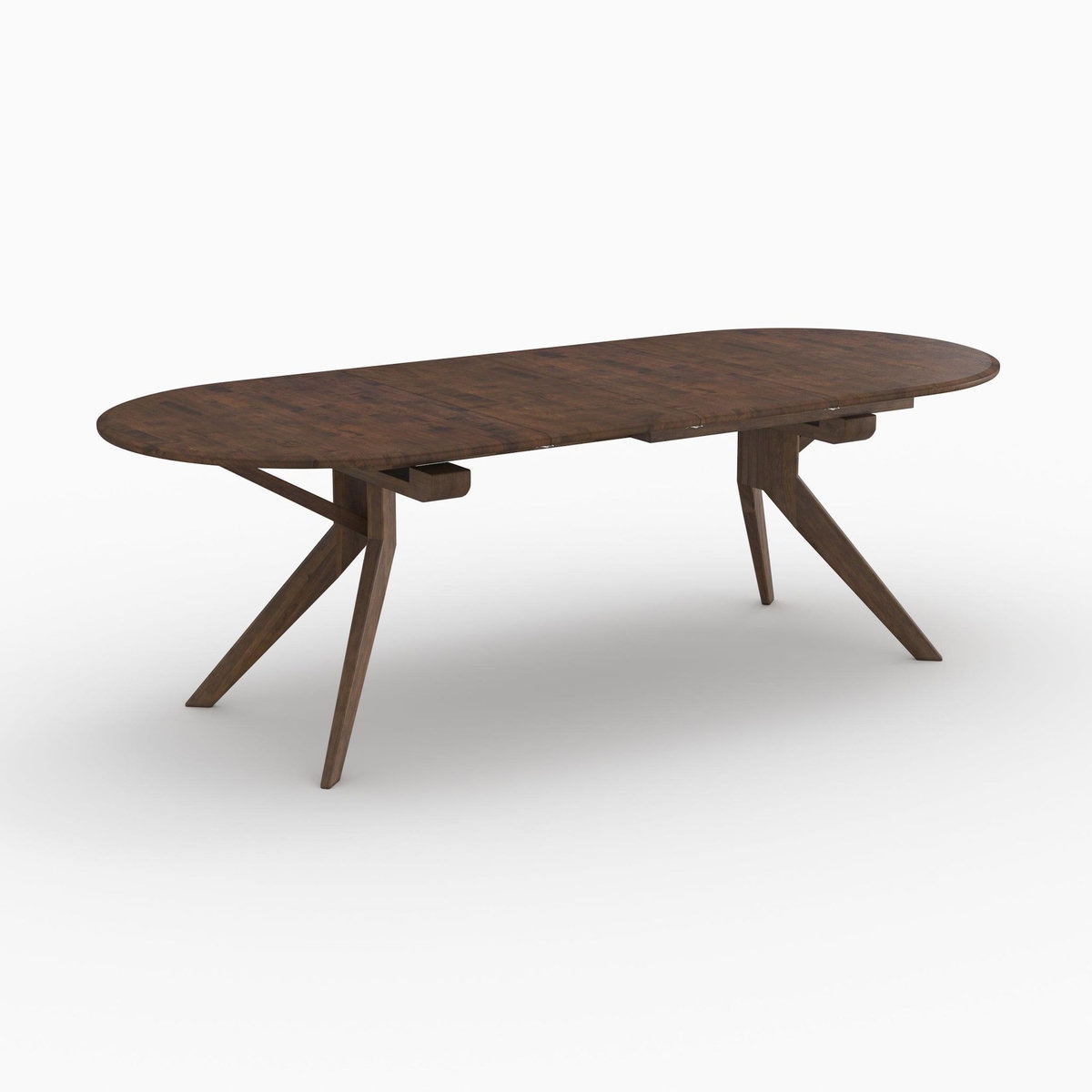 Rendez vous déco Table extensible en bois d'hévéa massif foncé 6 à 10 personnes-Oli