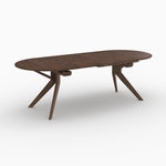 Rendez vous déco Table extensible en bois d'hévéa massif foncé 6 à 10 personnes-Oli