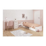 PARISOT Chambre complete enfant 3 pieces ZODIAC - Lit + chevet + bureau - Décor blanc mat - PARISOT