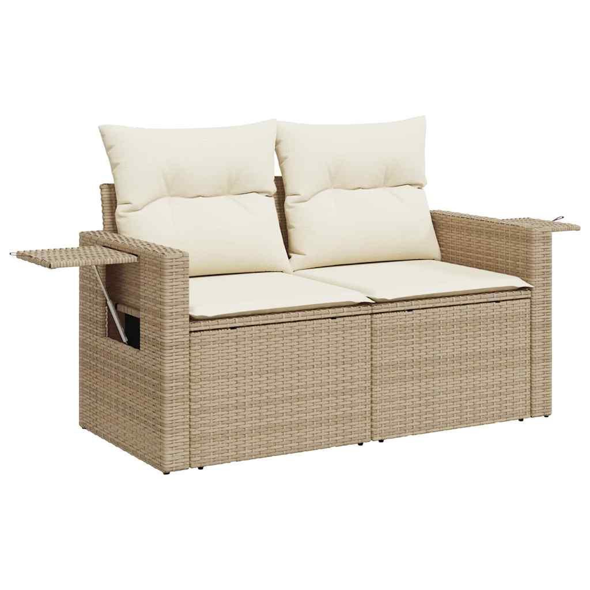 Voir la diapositive 5 : VIDAXL Salon de jardin avec coussins 7 pcs beige resine tressee