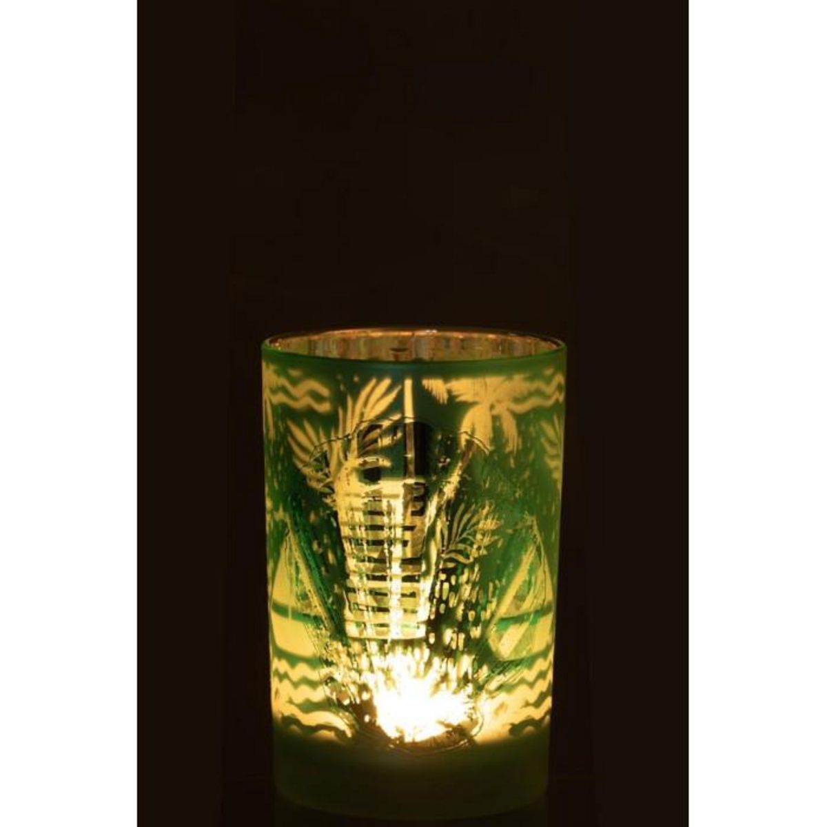 Paris Prix Photophore Design  Coquillage  18cm Bleu