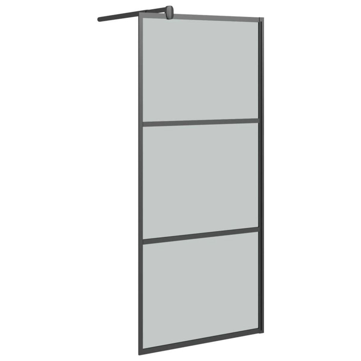 VIDAXL Paroi de douche 80x195 cm Verre ESG fonce Noir