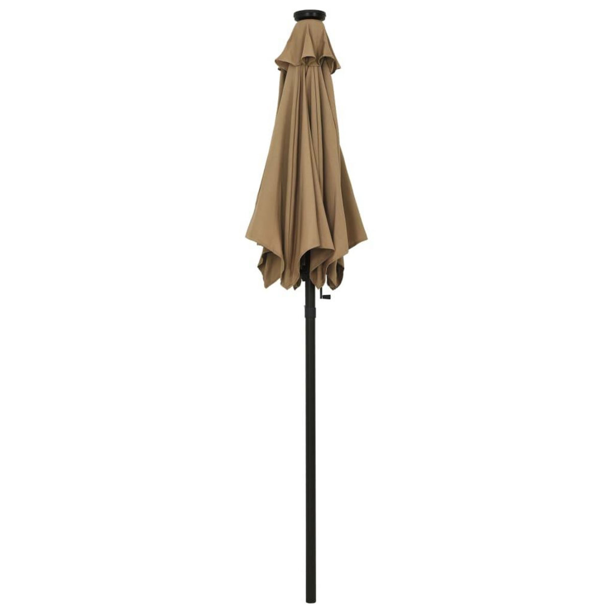 VIDAXL Parasol de jardin avec lumieres LED taupe 200x211 cm aluminium