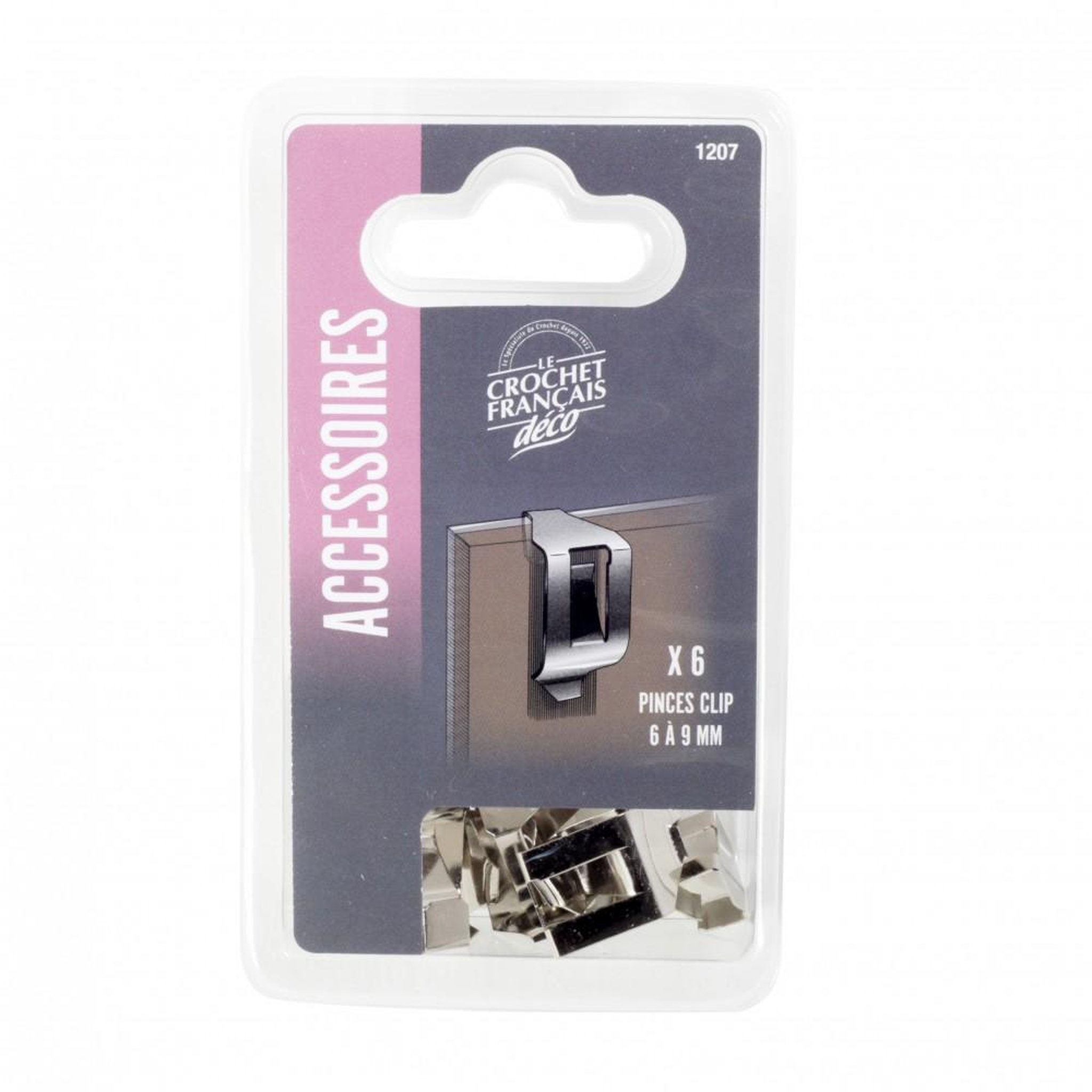 Le crochet francais Lot de 6 pinces clip 6-9 mm pour sous-verre LE CROCHET FRANCAIS L.20 x l.15 mm