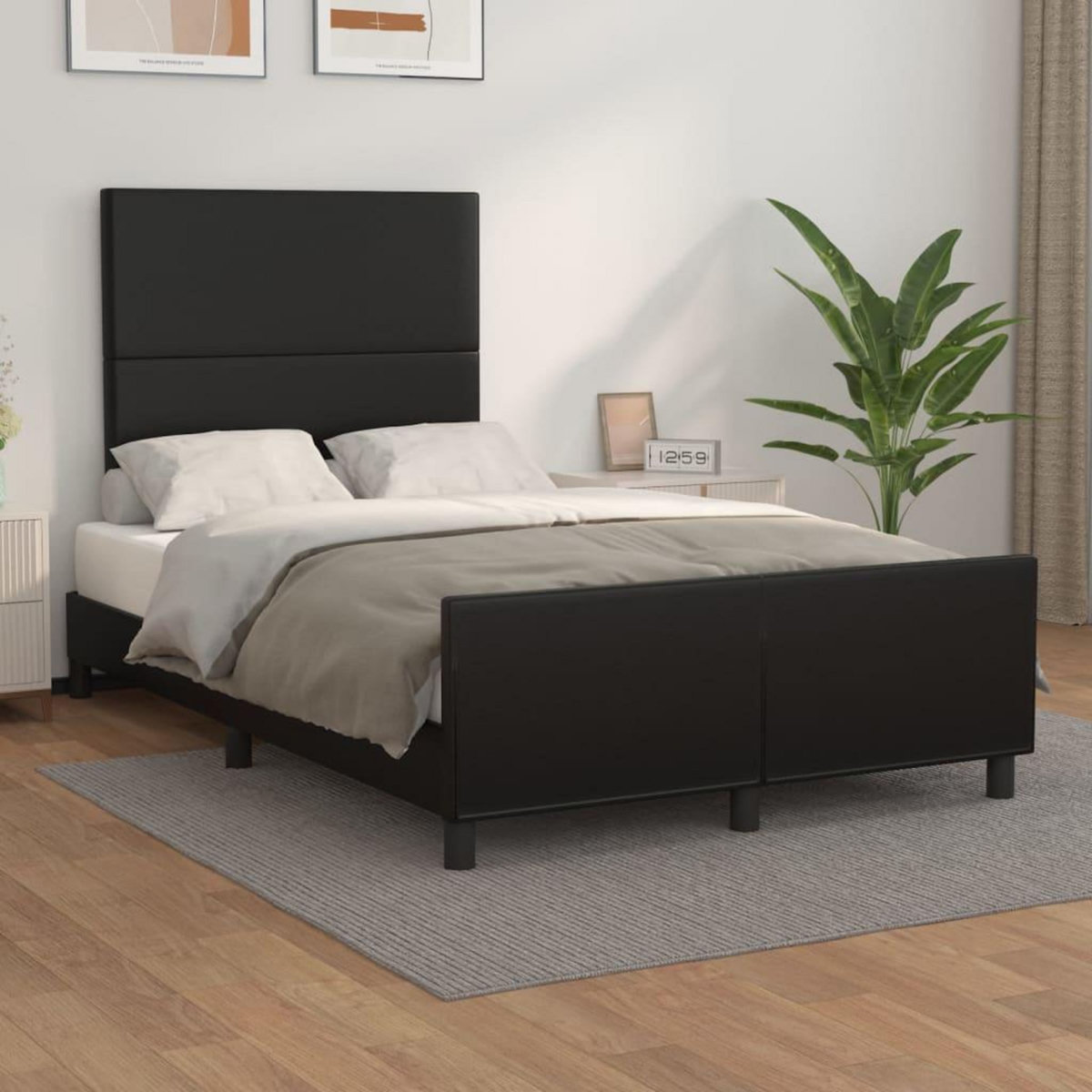 VIDAXL Cadre de lit sans matelas noir 120x200 cm similicuir