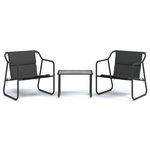 VIDAXL Salon de jardin avec coussins 3 pcs anthracite acier