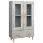 Voir la diapositive 2 : VIDAXL Buffet haut Gris beton 70x31x115 cm Bois d'ingenierie