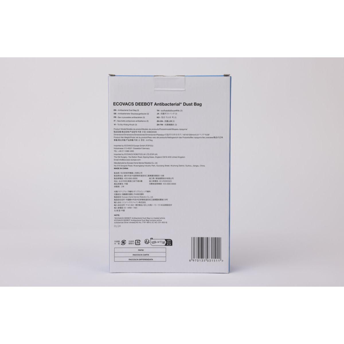 ECOVACS Sac aspirateur pour Deebot X2 Combo et T30s Combo