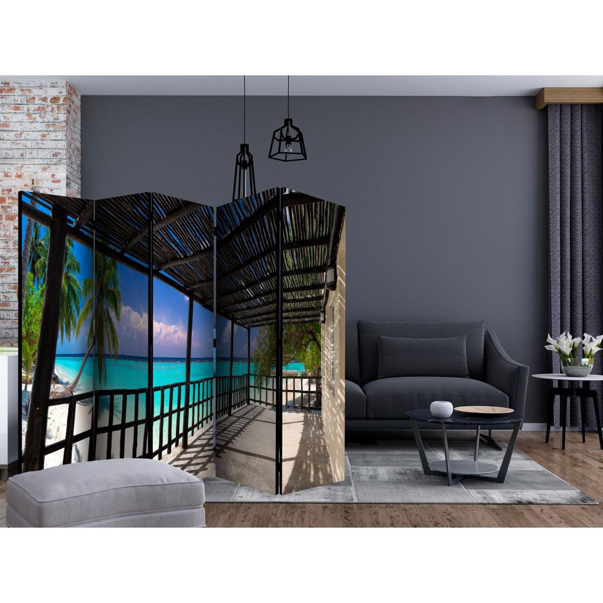 Voir la diapositive 2 : Paris Prix Paravent 5 volets  carefree paradise  172x225cm