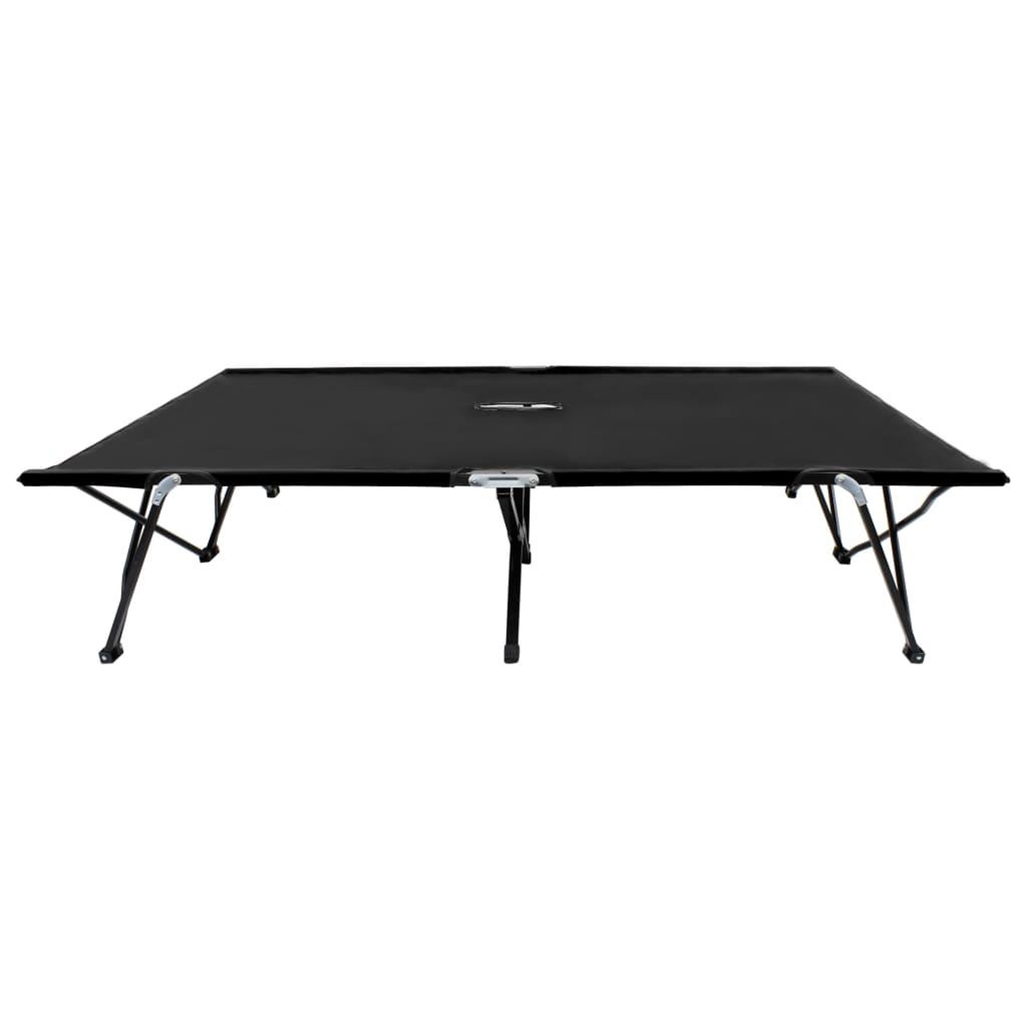 Voir la diapositive 2 : VIDAXL Chaise longue pliable 2 places noir Acier
