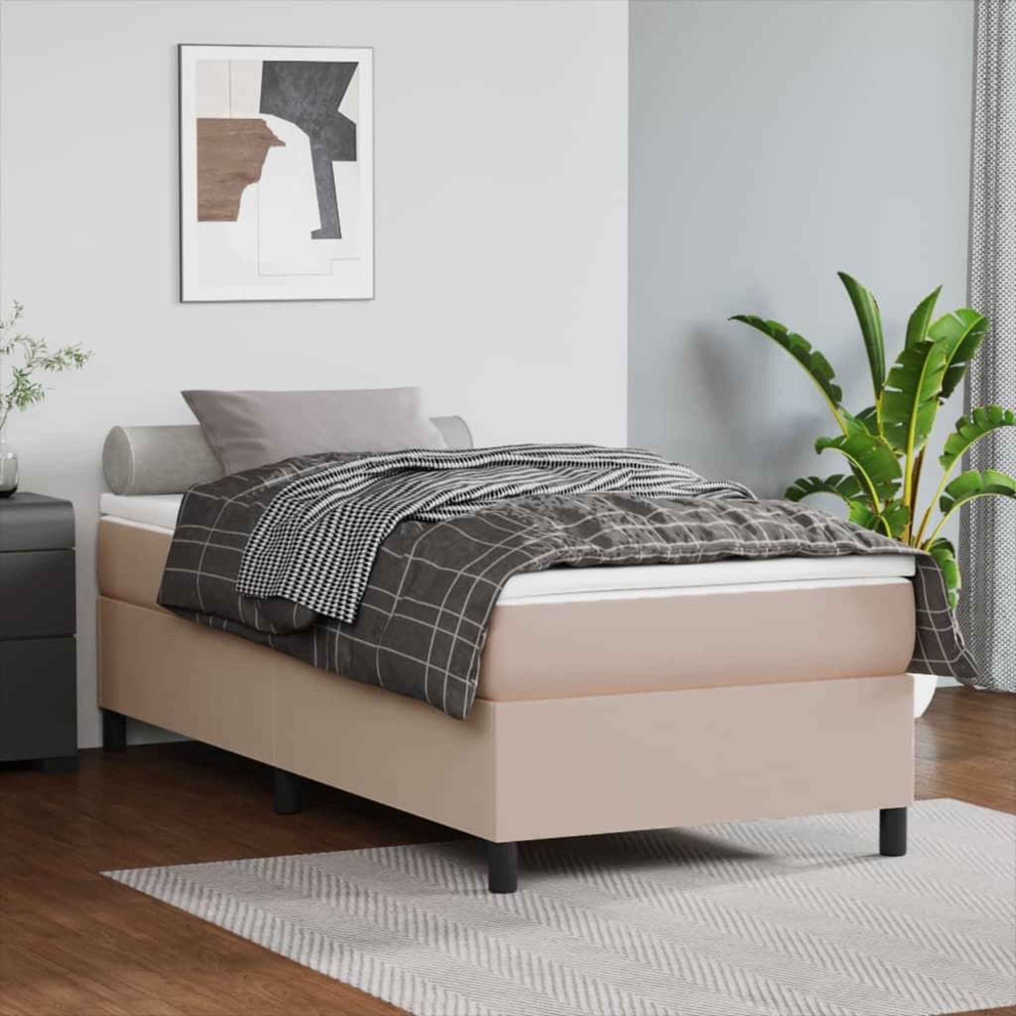 VIDAXL Cadre de lit sans matelas cappuccino 100x200 cm similicuir
