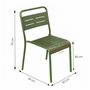 Voir la diapositive 4 : CONCEPT USINE Ensemble table de jardin 160 cm et 6 chaises vert BERGAME