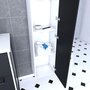 Aurlane Colonne de salle de bain blanche 30x35x150 cm avec 2 portes et poignées noir mat - STRUCTURA P026