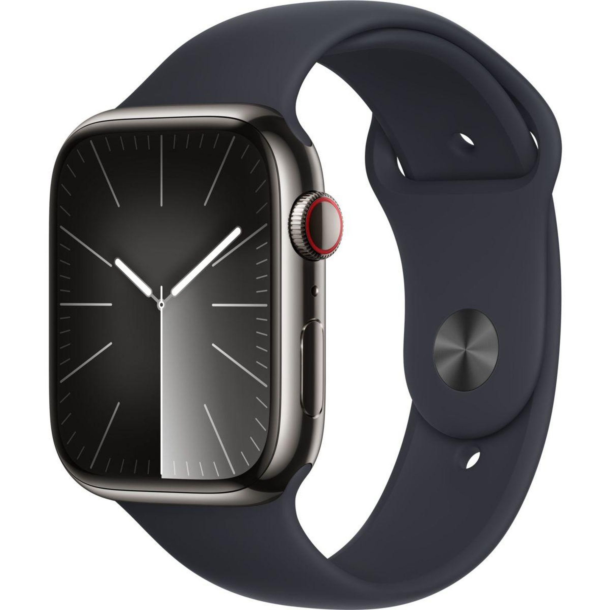 APPLE Montre connectée Serie 9 Cellular 45mm Acier/Graphite Minuit S/M