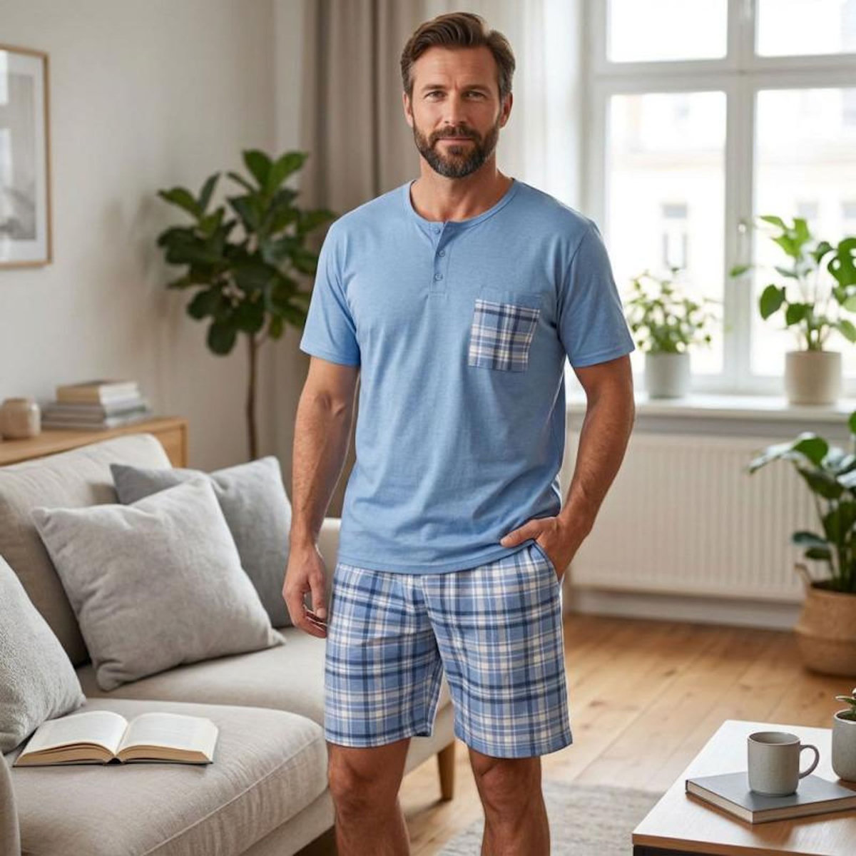 OZABI OZABI Ensemble Pyjama Pyjama Court Homme Coton