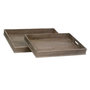 Voir la diapositive 1 : Paris Prix Lot de 2 Plateaux de Service  Grey  71cm Naturel