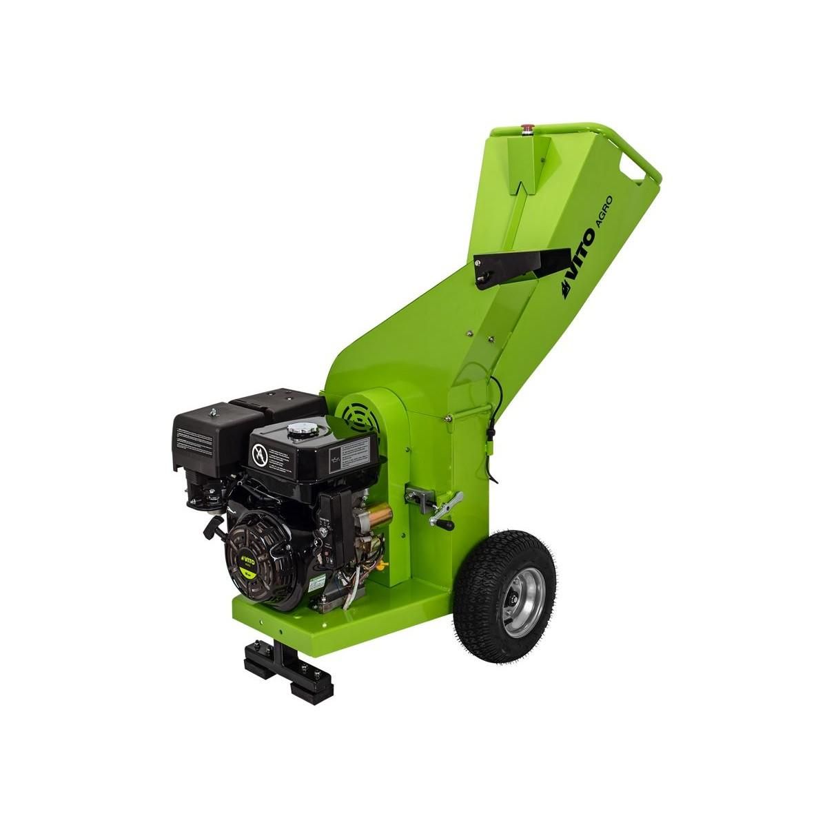 VITO Broyeur de végétaux Thermique 15CV - 3 Lames - Coupe Ø100mm Démarrage électrique Moteur 4T 420Cm3 Poignées de déplacement VITO