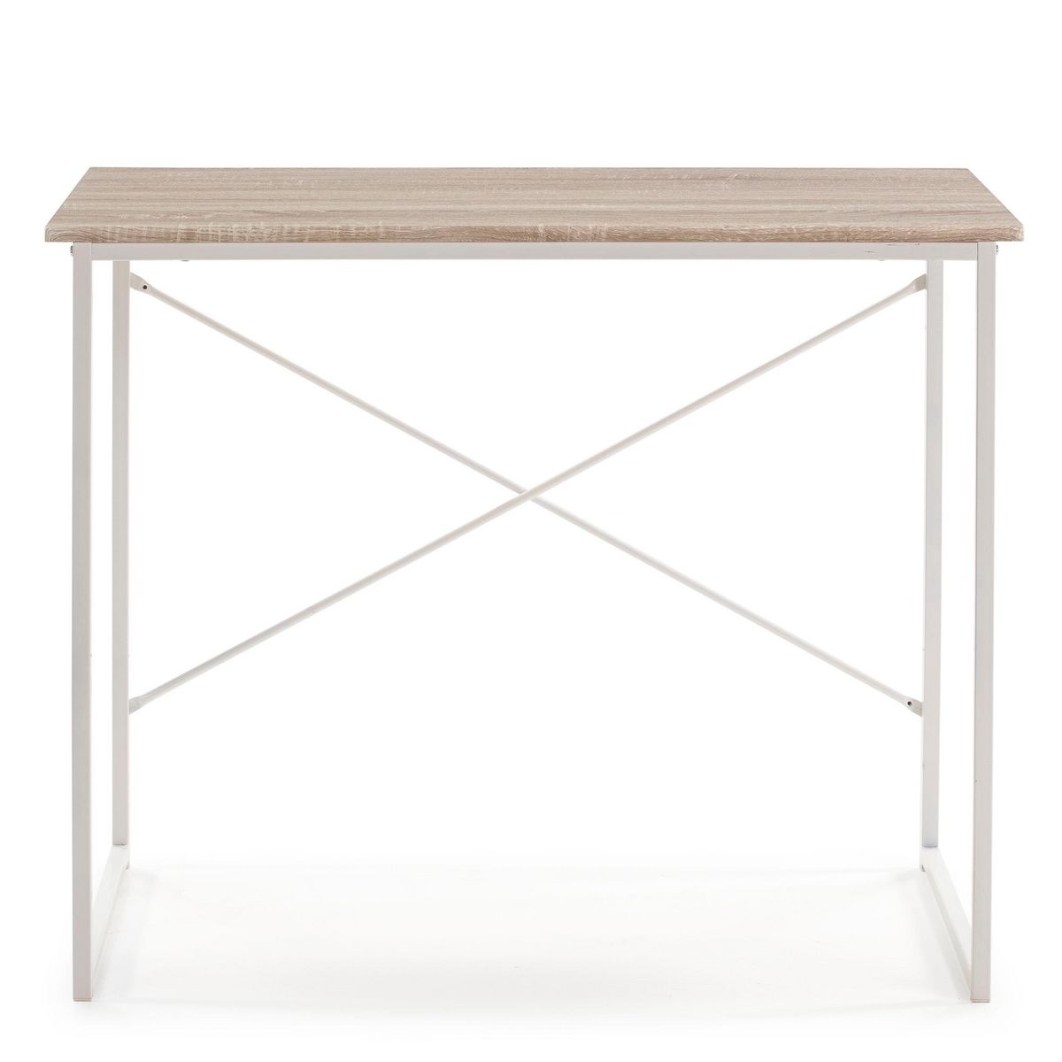 VS VENTA-STOCK Bureau Cáceres Blanc,Table pour PC, Style Industriel, 90 cm Longueur