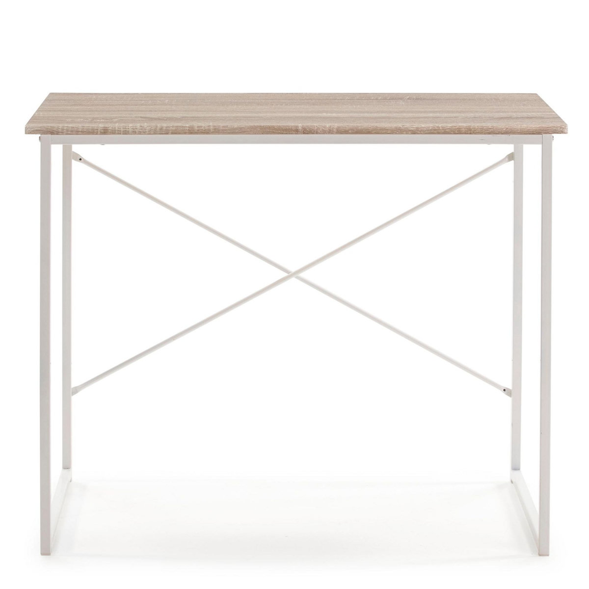 VS VENTA-STOCK Bureau Cáceres Blanc,Table pour PC, Style Industriel, 90 cm Longueur